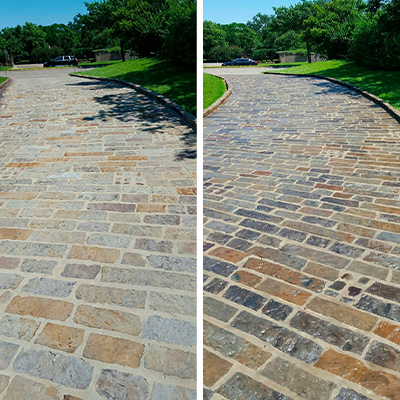 Flagstone Color Enhancement And Sealing