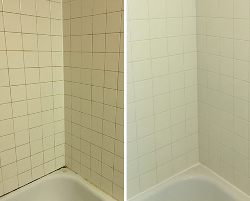 Before and After Picture of a Caulking Service in Dover