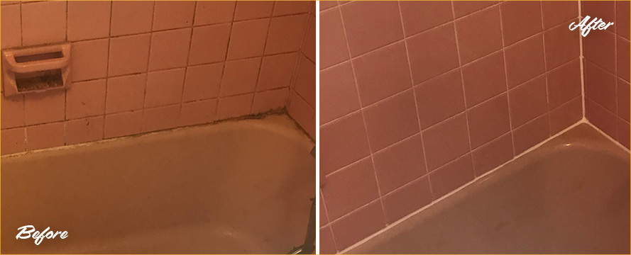 Shower Before and After a Superb Grout Cleaning in Claymont