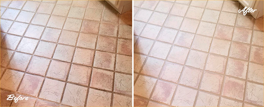 Kitchen Floor Restored by Our Tile and Grout Cleaners in Camden, DE